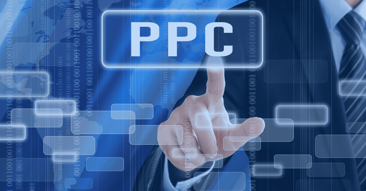 Jemand tippt auf PPC - sinnbildlich für Pay per Click